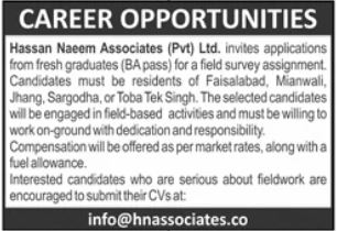 Field Survey Assignment - Hassan Naseem Associates Faisalabad Mianwali Jhang 2026 - Multiple Cities